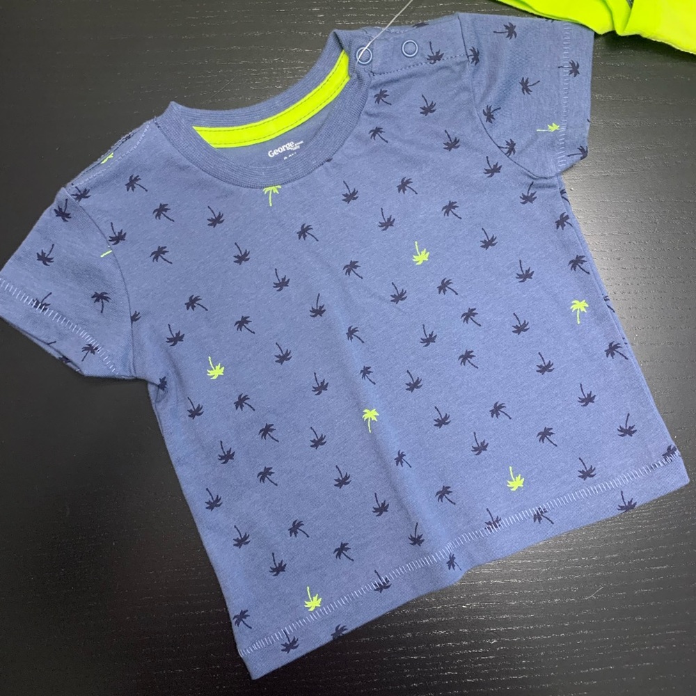 ⭐️2/$8.00⭐️— George 0-3m Blue and Green T-Shirts (2-Pack) - Picture 2 of 2